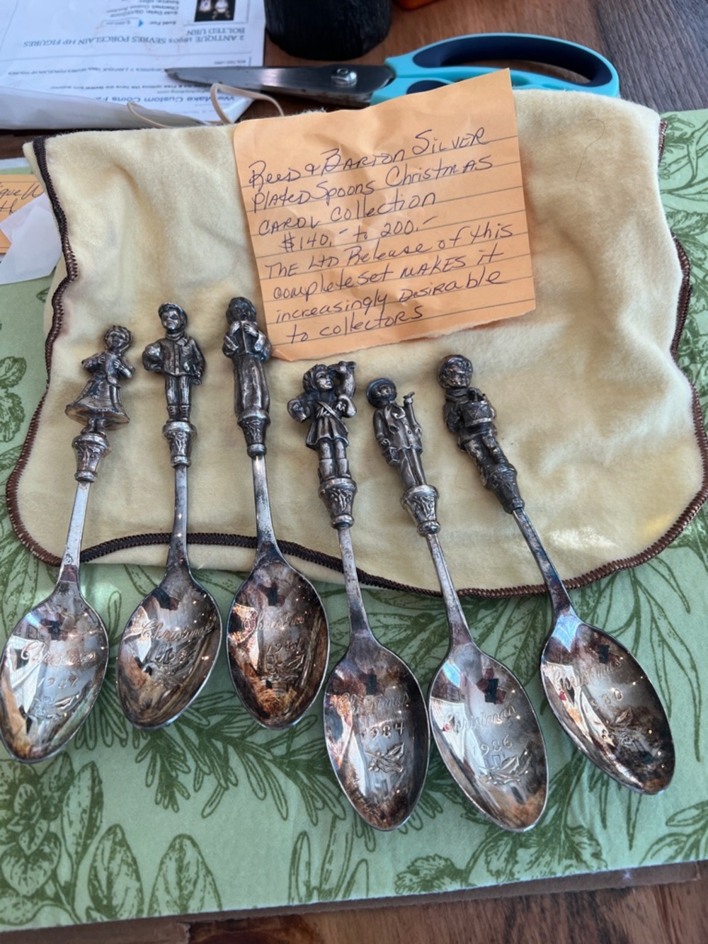 Silver-Plated Collectible Christmas Carol Spoons - Set of 6